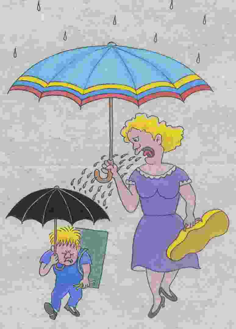 China cartoon, mother and her son