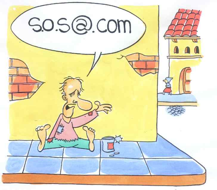 Argentina cartoon, internet begger