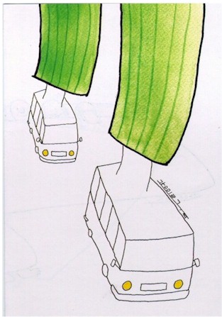 Korea cartoon, shuttle bus